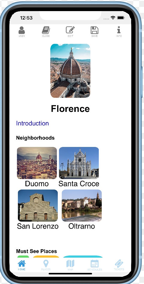 Andiamo Places on an iPhone